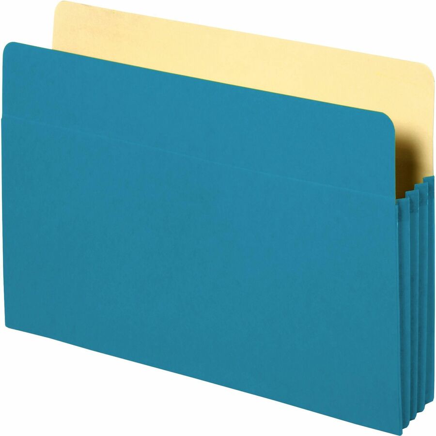 Business Source Letter Recycled File Pocket - 8 1/2" x 11" - 3 1/2" Expansion - Blue - Tyvek Gusset, Durable, Reinforced Gusset - 10% Recycled - 1 Each