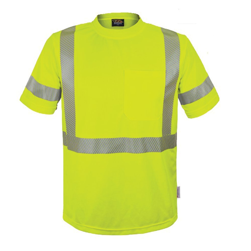 Reflective Apparel by PIP Type R CL3 S-sleeve Wicking Shirt Segm. Tape YEL