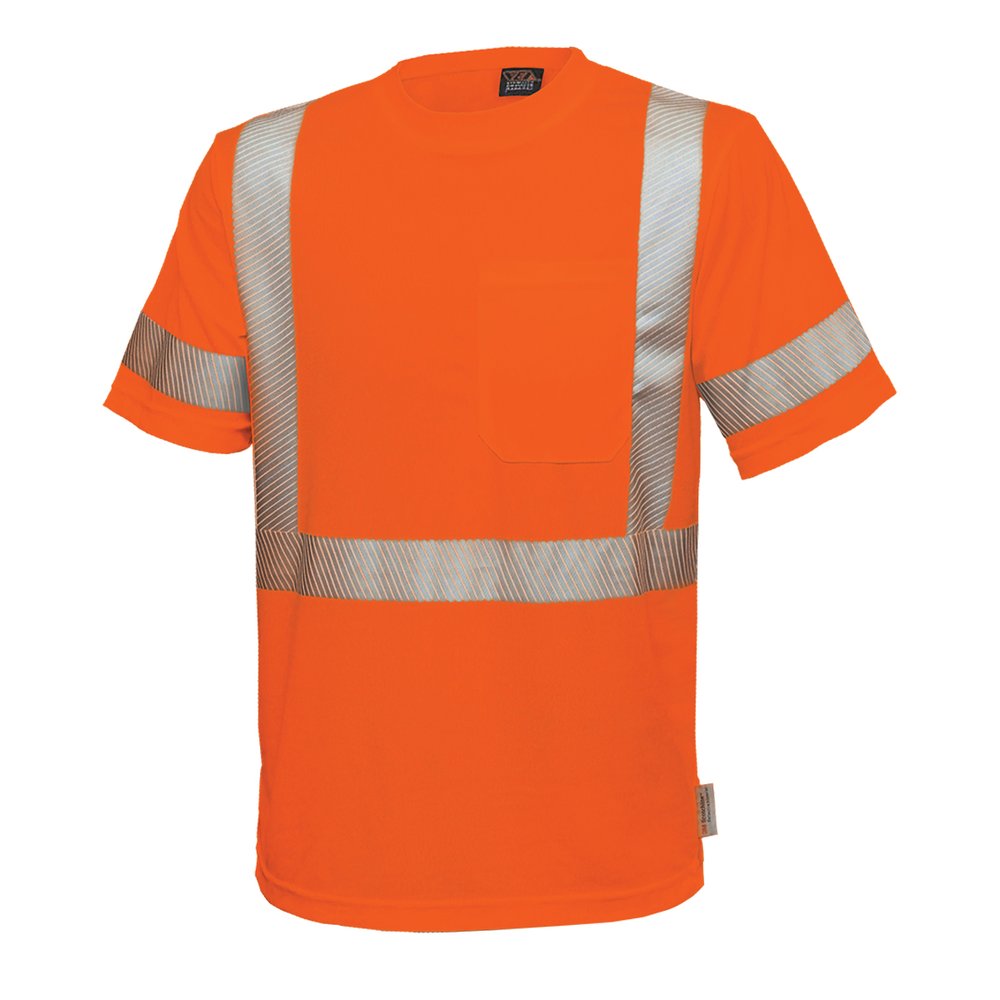 Reflective Apparel by PIP Type R CL3 S-sleeve Wicking Shirt Segm. Tape ORG