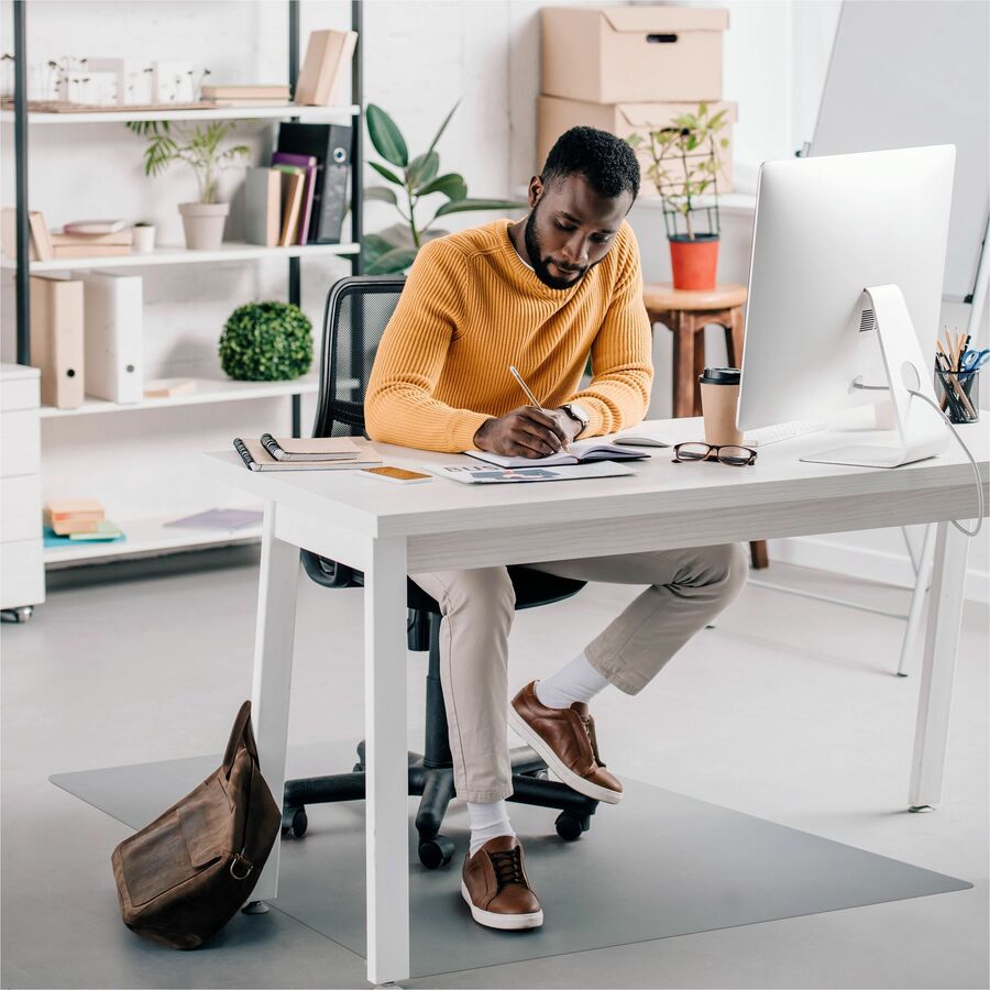Floortex Ecotex Evolutionmat®, Hard Floor Rectangular Chairmat - Hard Floor - 48" Length x 36" Width x 0.075" Depth x 0.075" Thickness - Rectangular - Polymer - Clear - 1 Each - TAA Compliant