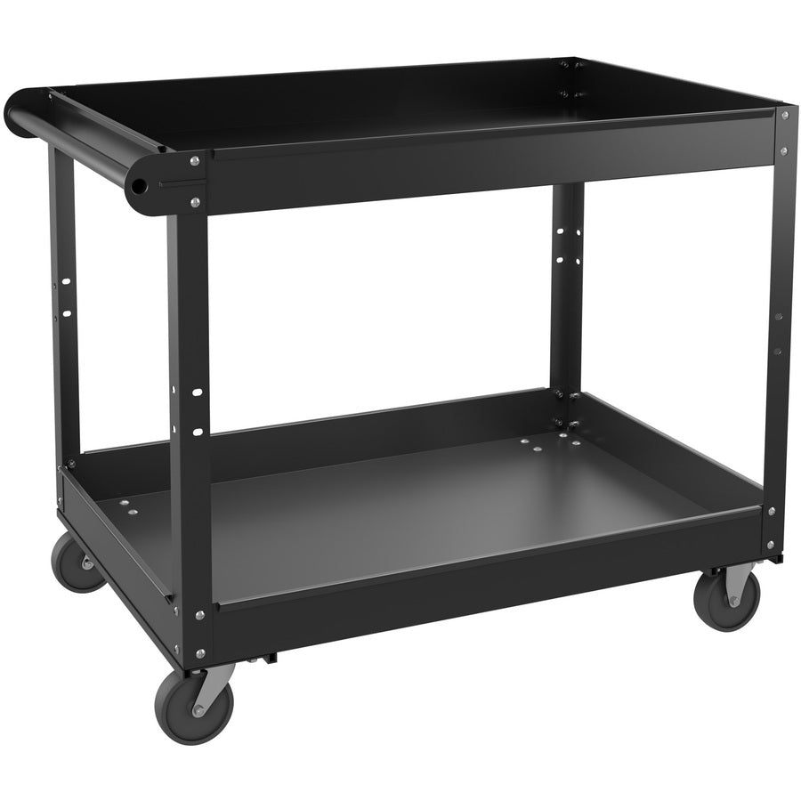 Lorell 59690 Utility Cart - 2 Shelf - 400 lb Load Capacity - Steel - 36" Length x 24" Width x 32" Height - Black - 1 Each