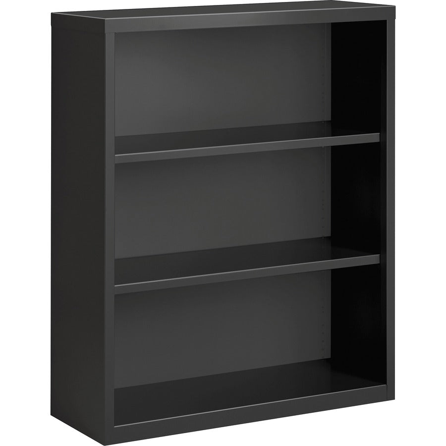 Lorell Fortress Series Bookcase - 42" Height x 34.5" Width x 13" Depth - 3 Shelve(s) - Material: Steel - Finish: Charcoal, Powder Coated - Adjustable Shelf, Welded, Durable - For Book, Storage - 1 Each