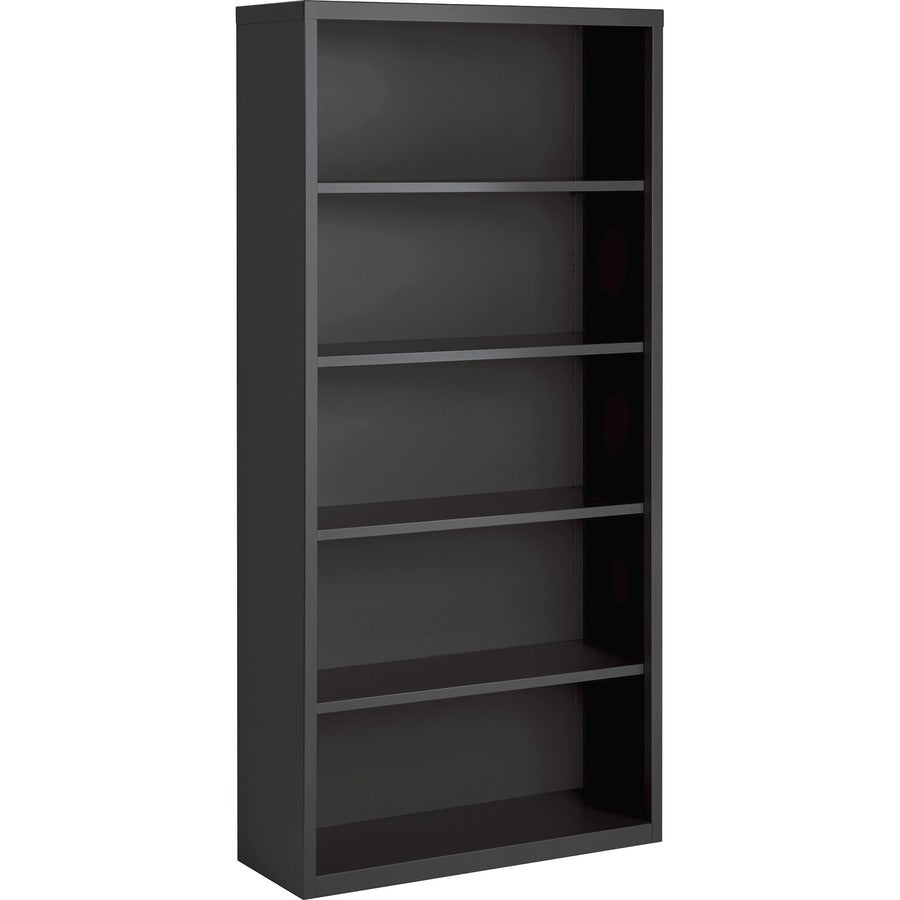 Lorell Fortress Series Bookcase - 72" Height x 34.5" Width x 13" Depth - 5 Shelve(s) - Material: Steel - Finish: Charcoal, Powder Coated - Adjustable Shelf, Welded, Durable - 1 Each