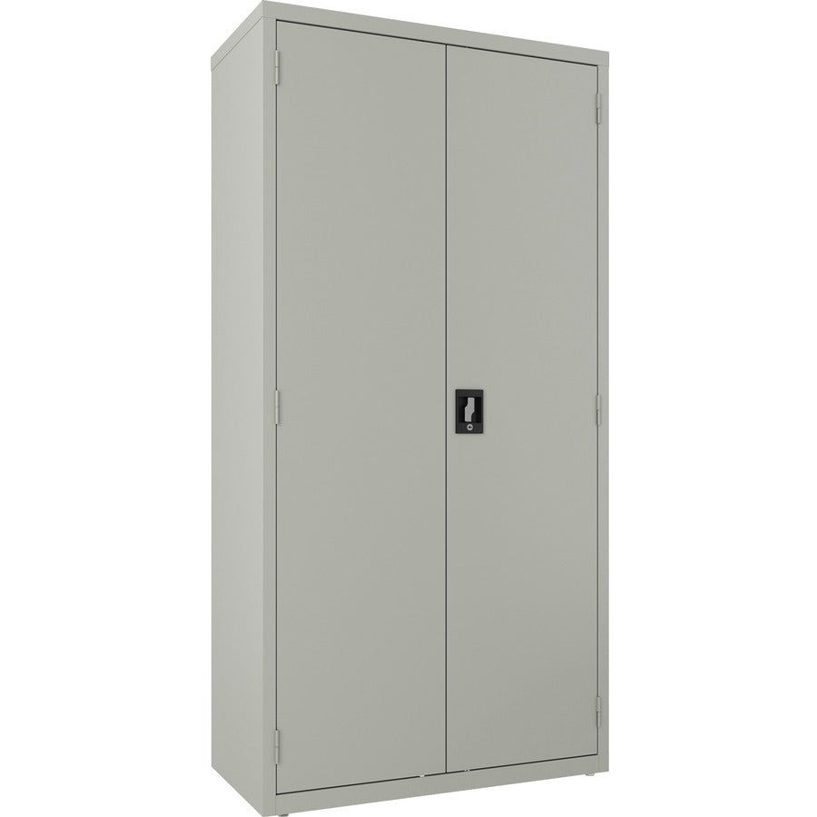 Lorell Fortress Series Wardrobe Cabinet - 18" Length x 36" Width x 72" Height - 2 x Door(s) - Locking Door - Gray - Steel - Recycled