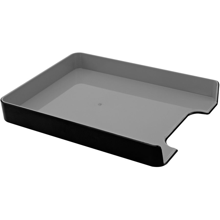 Advantus Fusion Letter Tray - 1.69" Height x 10" Width x 12.75" Length - Desktop - Black - Plastic - 1 Each