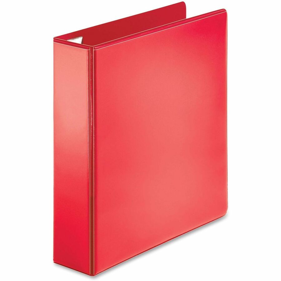 Business Source Red D-ring Binder - 2" Binder Capacity - Letter - 8 1/2" x 11" Sheet Size - Fastener: D-Ring - Pocket: 4 - Polypropylene - Red - Non-stick, Ink-transfer Resistant, Locking Ring - 1 Each