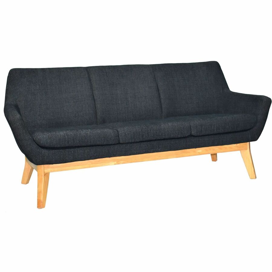 Lorell Quintessence Collection Sofa - 32.8" Height x 73.3" Width x 19.8" Length - Finish: Black - 1 Each
