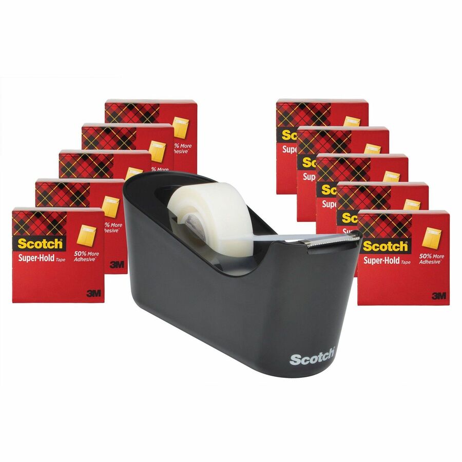 Scotch Super-Hold Tape - 27.78 yd Length x 0.75" Width - Clear - Dispenser Included - 1 Pack