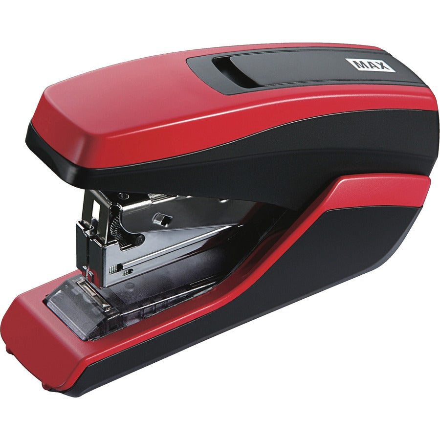 MAX HD-55FL Half-strip Stapler - Staples Upto 35 Sheet of 80g/m², Paper - Holds Upto 100 Staple - Half Strip - Staple Size: - 24/0.24" , - 26/0.24" - 1.34" Throat Depth - Red, Black - 1 Each