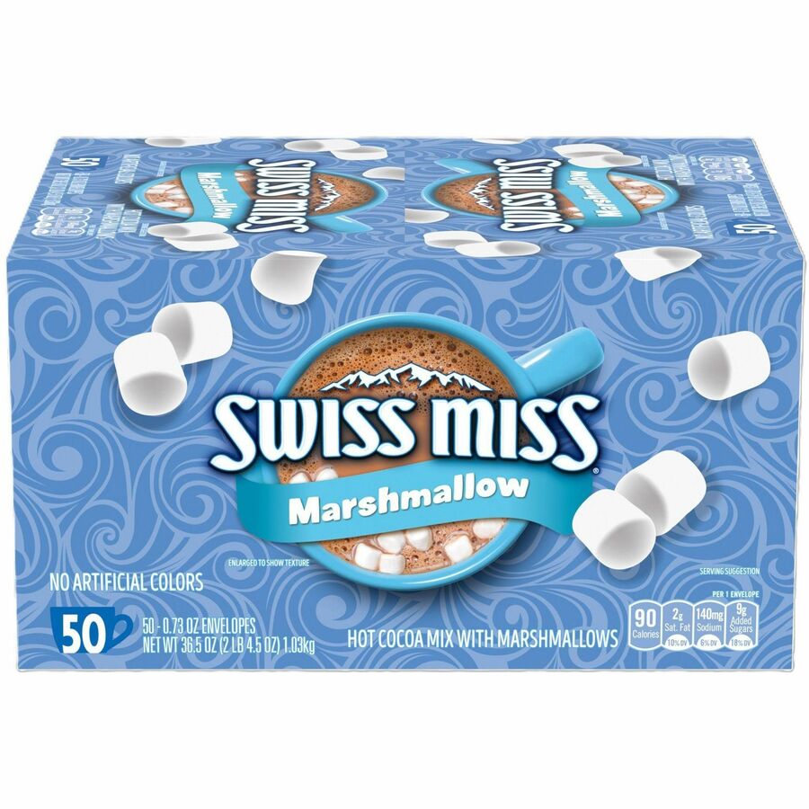 Swiss Miss®, Milk Chocolate Hot Cocoa Mix - Powder - 0.73 oz - Marshmallow - 50 / Box