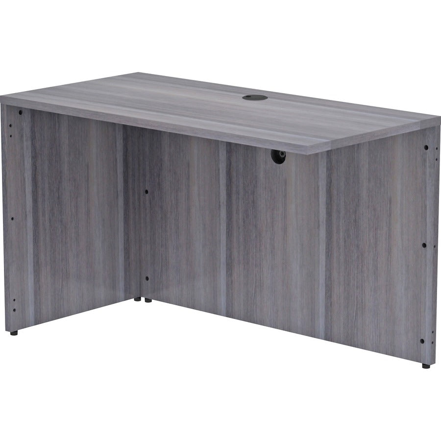 Lorell Essentials Series Return Shell - 29.5" Height x 48" Width x 24" Depth, 1" Thickness Top - Laminate, Weathered Charcoal Table Top - Modesty Panel, Grommet, Durable, Adjustable Floor Guide - 1 Each