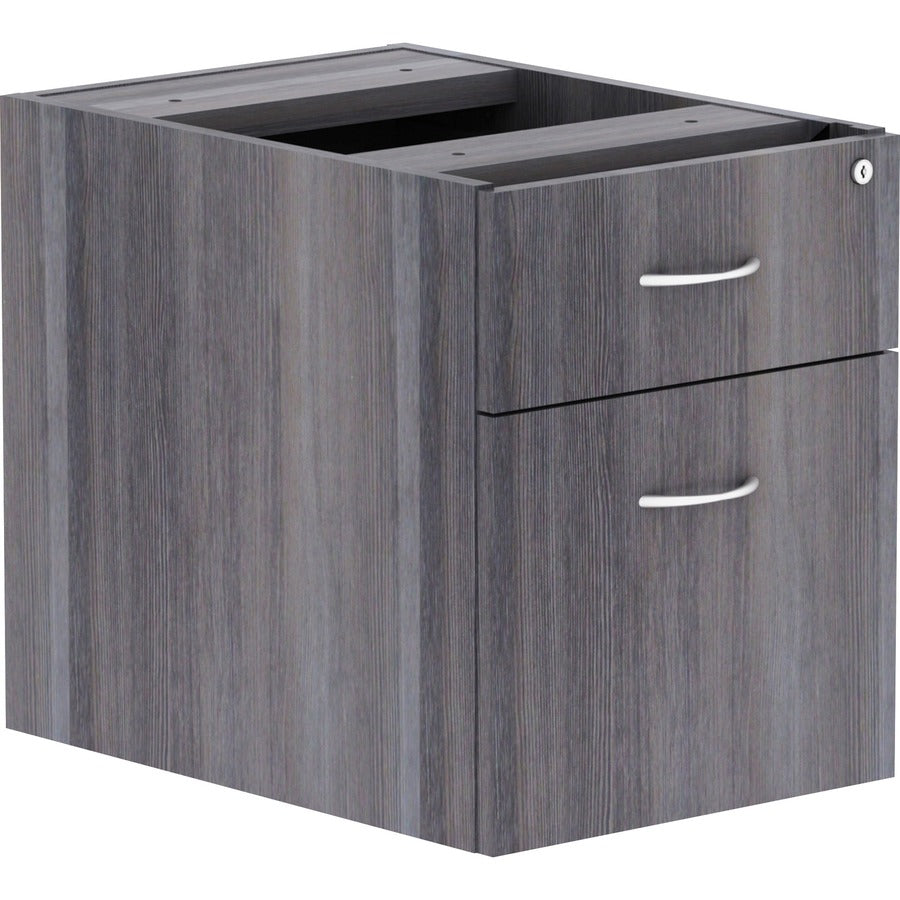 Lorell Essentials Series Box/File Hanging File Cabinet - 18.9" Height x 15.5" Width x 21.9" Depth - Finish: Weathered Charcoal, Laminate - Durable, Central Locking, Ball Bearing Slide, Built-in Hangrail - For File Folder - 1 Each