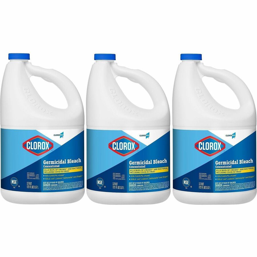 CloroxPro™, Germicidal Bleach - Concentrate - 121 fl oz (3.8 quart) - Recommended For: Germs Remover - Disinfectant, Antibacterial - Clear - 2 / Pallet