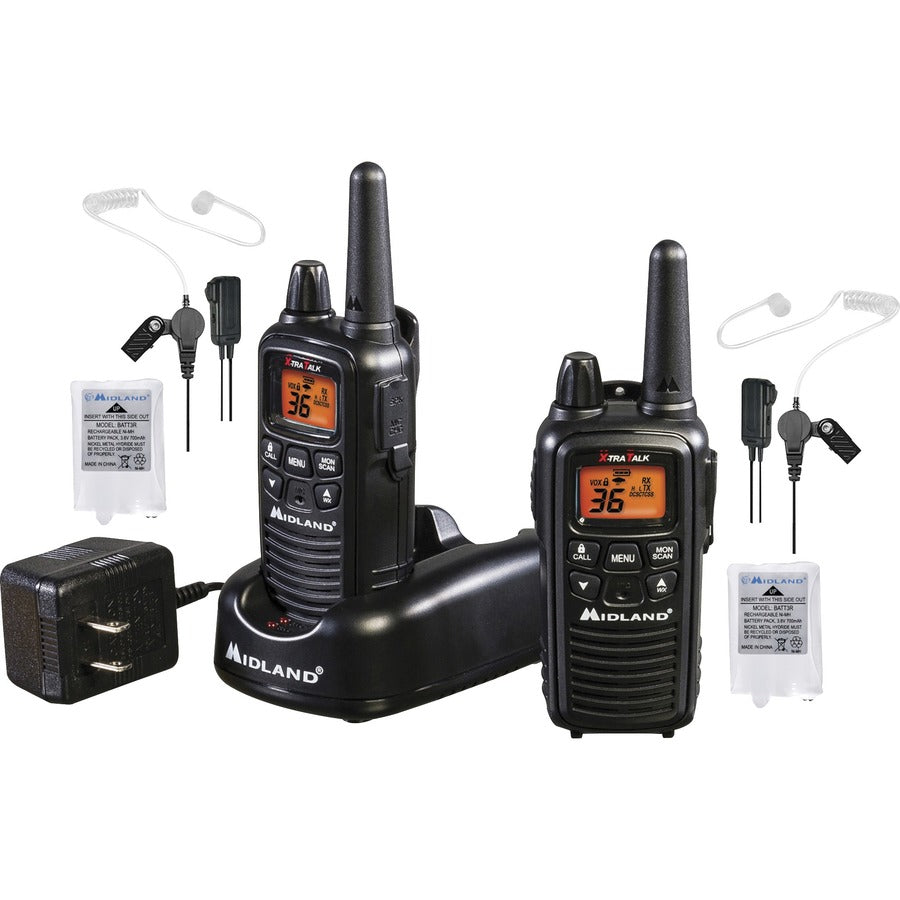 Midland LXT600BB FRS Business Radio Bundle - 36 Radio Channels - 22 FRS - Silent Operation, Hands-free - Nickel Metal Hydride (NiMH) - Black - 1 Each
