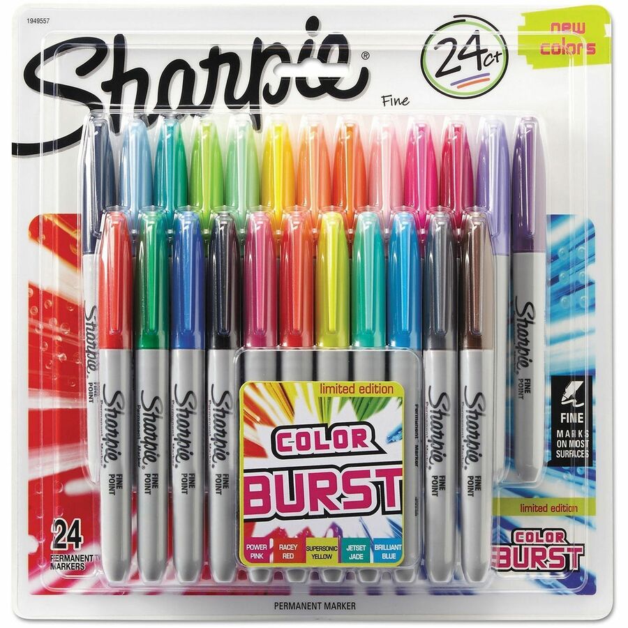 Sharpie Color Burst Permanent Marker - Assorted Ink - 24 / Pack