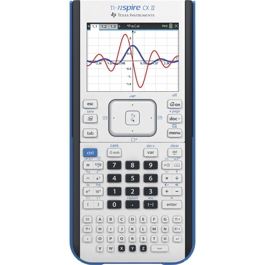 Texas Instruments Nspire CX II Graphing Calculator - Rechargeable - Battery Powered - 2" Height x 7.2" Width x 11.8" Length - Gray - 1 Each