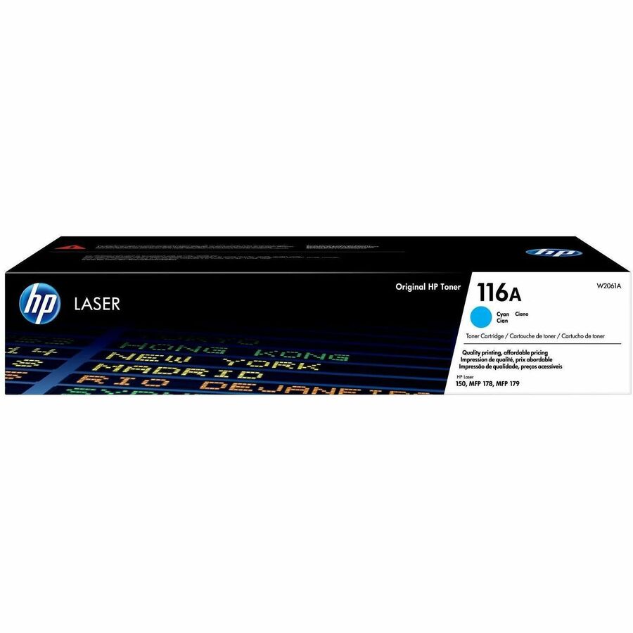 HP 116A (W2061A) Original Laser Toner Cartridge - Cyan - 1 Each - 700 Pages