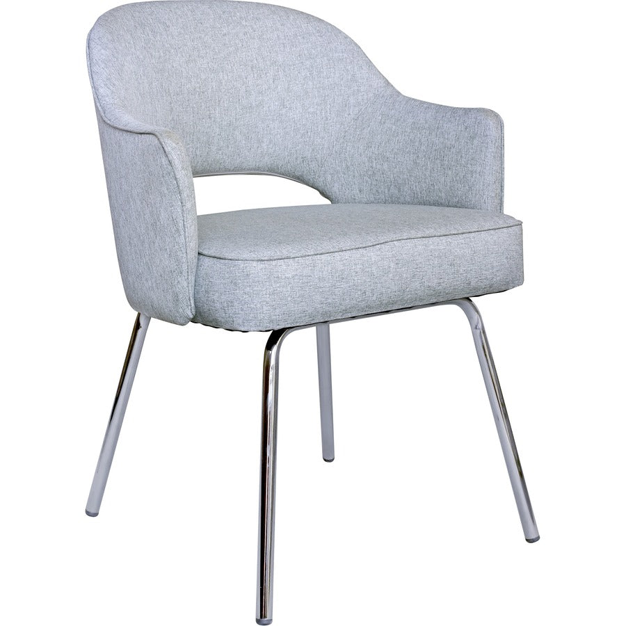 Boss Granite Linen Guest Chair - Granite Seat Color - Linen Seat Material - Granite Back Color - Linen Back Material - Chrome Frame Color - Four-legged Base - 1 Each