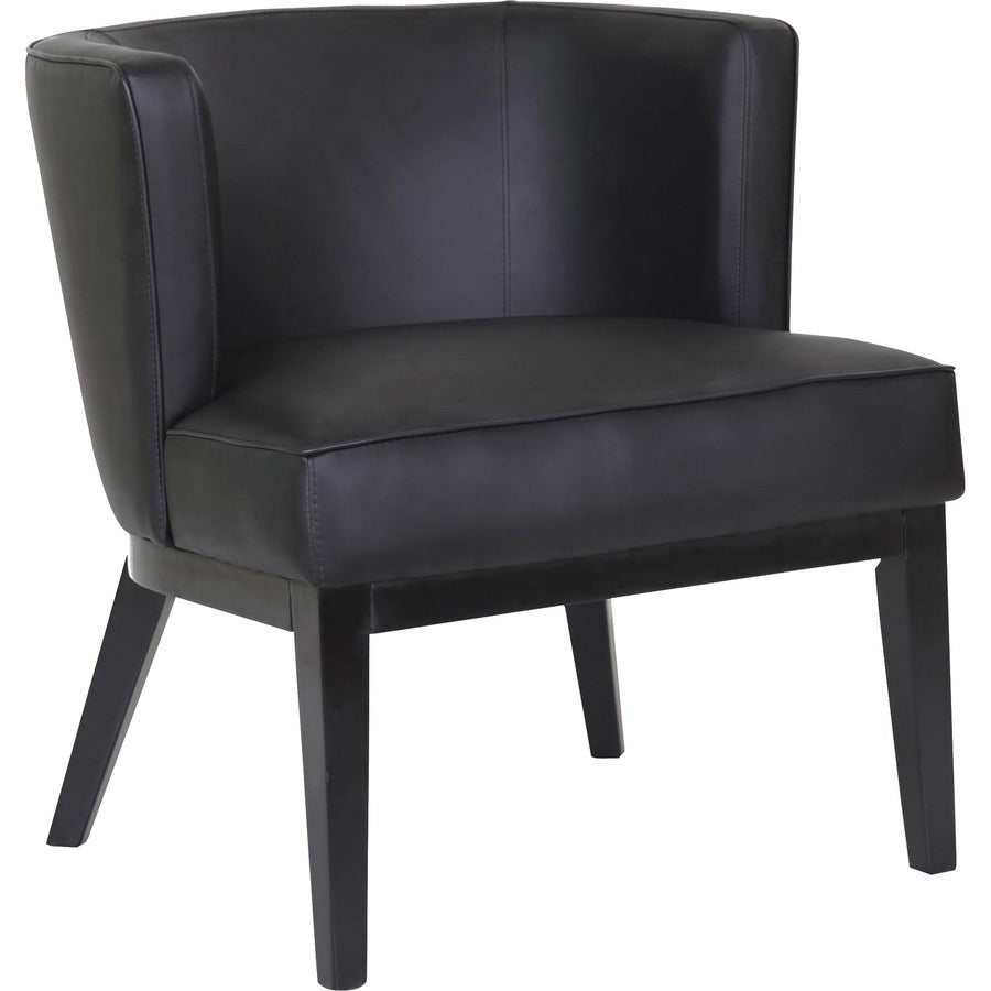 Boss Ava Accent Chair-Black - Black Seat Color - Vinyl, Plush Seat Material - Black Back Color - Vinyl Back Material - Black Frame Color - Four-legged Base - 1 Each