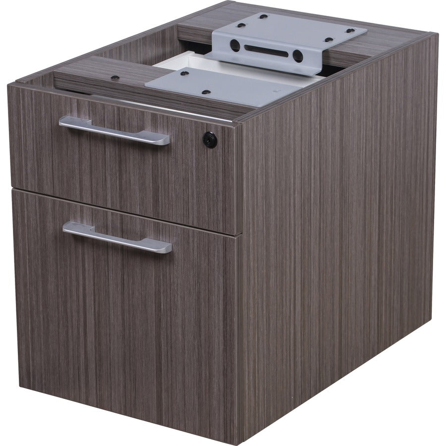 Boss Simple System Hanging Pedestal-3/4 Box/File - 19" Height x 15.5" Width x 22.8" Depth - Finish: Driftwood, Silver - 1 Each