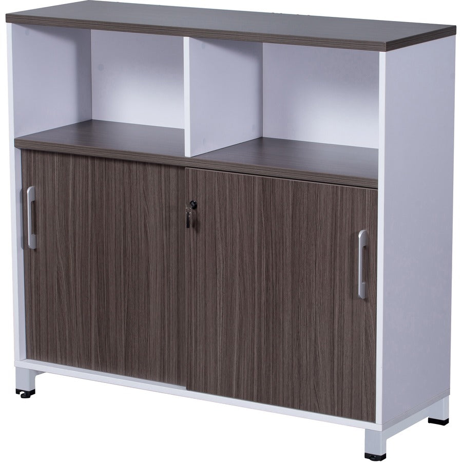 Boss Simple System 48 x 18 Storage Cabinet, Driftwood - 43" Height x 48" Width x 18" Depth - Finish: Driftwood, White, Silver - 1 Each