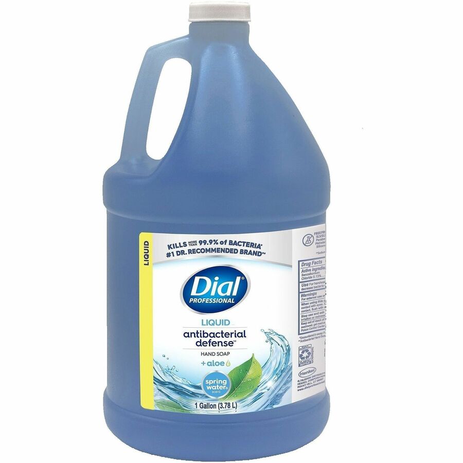 Dial Spring Water Scent Liquid Hand Soap - Spring Water Scent - 1 gal - Kill Germs - Hand - Moisturizing - Blue - 4 / Carton