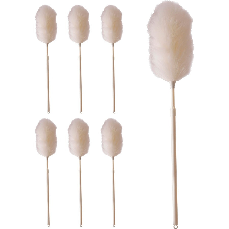 Ettore Lightweight Lambswool Duster - Lamb's Wool Bristle - 42" Handle Length - White - 6 / Carton