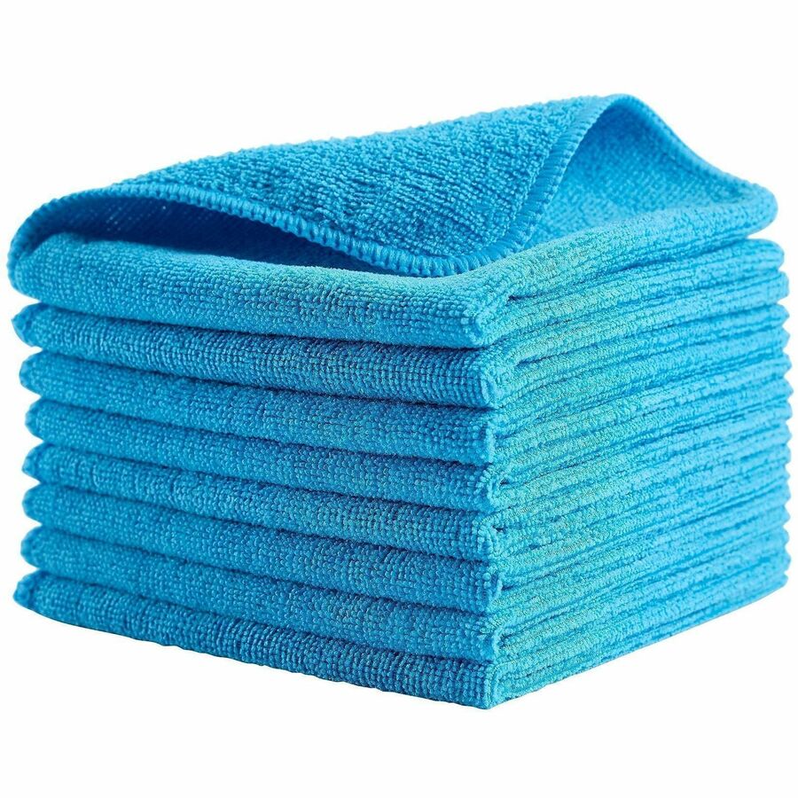 Rubbermaid Commercial Microfiber Cleaning Cloths - For Commercial - Cloth - 16" Length x 16" Width - Recommended For: Germs Remover, Microbe Remover - Bleach-safe, Washable, Durable, Chemical Resistant, Reusable - Blue - 24/Bag - 12 / Carton