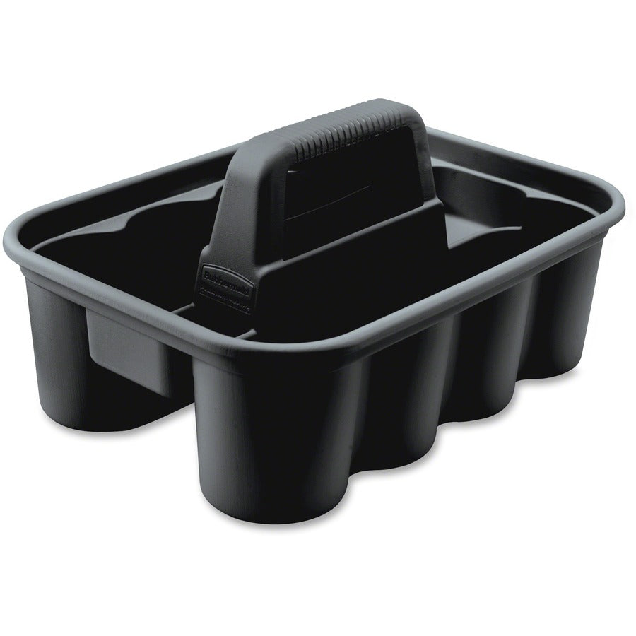 Rubbermaid Commercial Deluxe Carry Caddy - 15" Length x 10.90" Width x 7.40" Height - Heavy Duty, Ergonomic Design, Handle, Heavy Duty - Black - 6 / Carton
