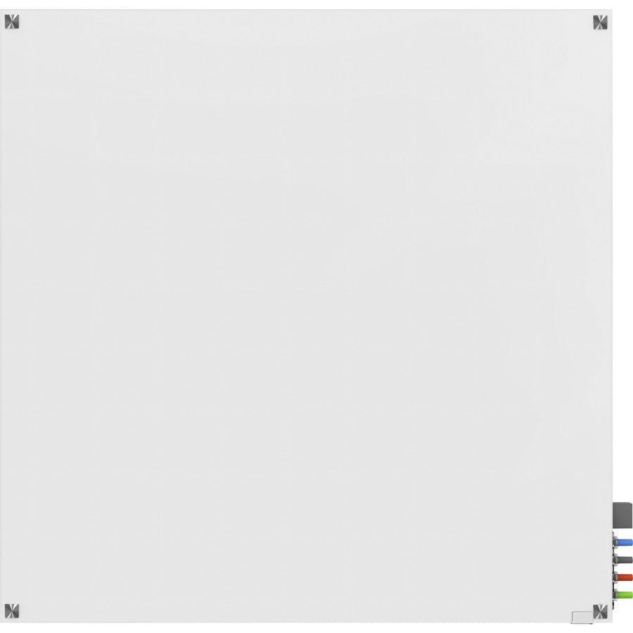 Ghent Harmony Dry Erase Board - 48" (4 ft) Width x 48" (4 ft) Height - Tempered Glass Surface - White Back - Square - Horizontal/Vertical - Magnetic - Square Corner, Accessory Holder, Long Lasting, Non-absorbent, Stain Resistant, Ghost Resistant, Recyc...