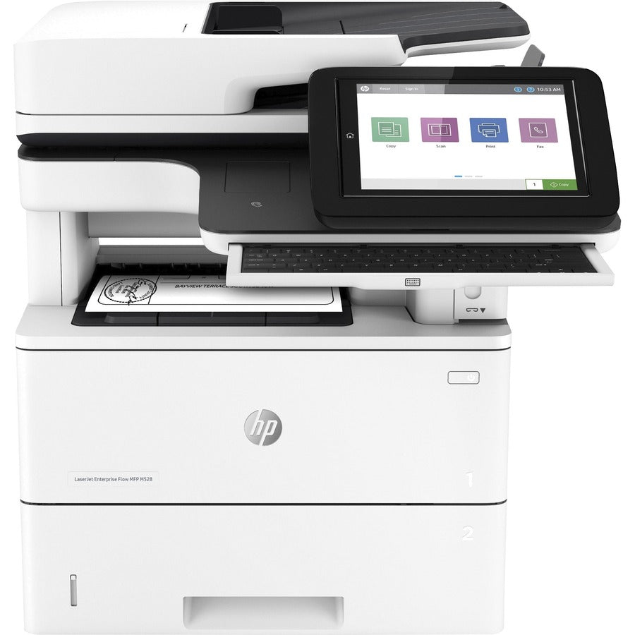 HP LaserJet M528dn Laser Multifunction Printer - Monochrome - Copier/Printer/Scanner - 43 ppm Mono Print - 1200 x 1200 dpi Print - Automatic Duplex Print - Up to 150000 Pages Monthly - 650 sheets Input - Color Scanner - 600 dpi Optical Scan - Gigabit E...