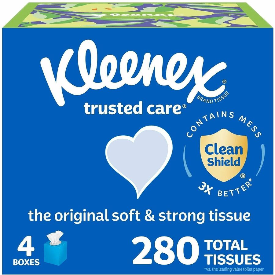 Kleenex Trusted Care Tissues - 2 Ply - 8.20" Width x 8.40" Length - White - 70/Box - 12 / Carton