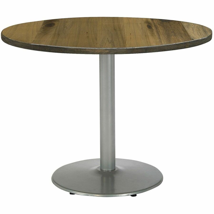 KFI 36" Round Vintage Wood Top Table - Barnwood Round Top x 36" Table Top Diameter - Assembly Required - Vintage Wood Top Material - 1 Each