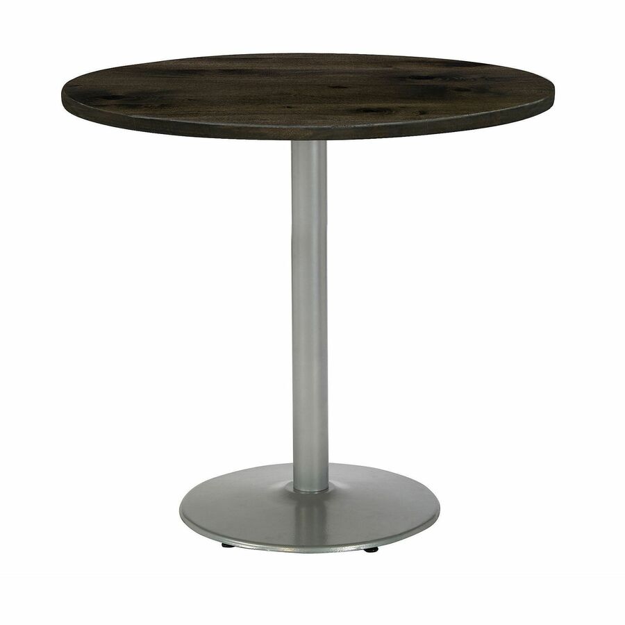 KFI 42" Round Vintage Wood Bistro Table - Round Top - 42" Height - Assembly Required - Barnwood - Vintage Wood - 1 Each