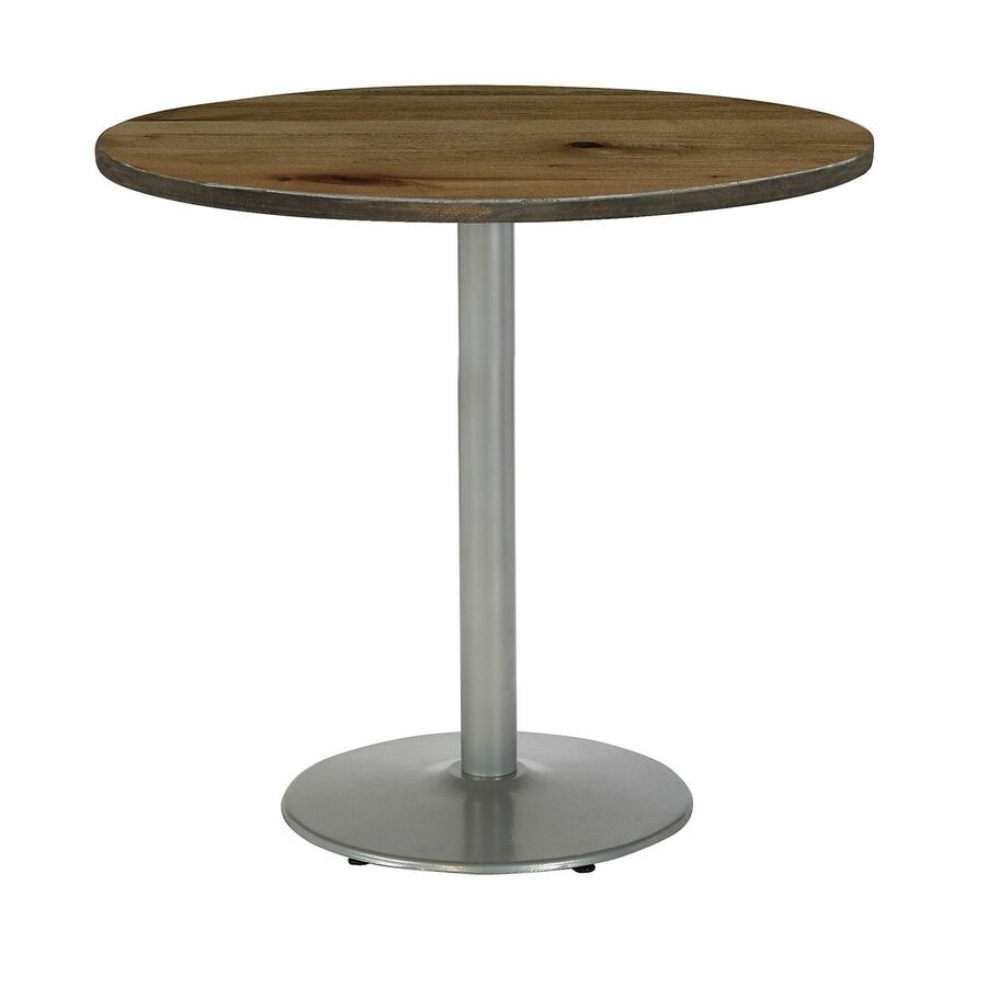 KFI 42" Round Vintage Wood Bistro Table - Round Top - 42" Height - Assembly Required - Natural - Vintage Wood - 1 Each