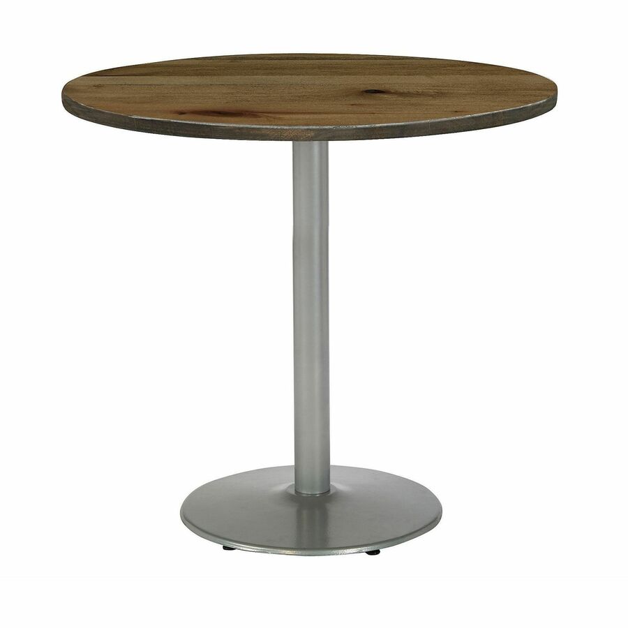 KFI 36" Round Vintage Wood Bistro Table - Round Top - 36" Height - Assembly Required - Natural - Vintage Wood - 1 Each