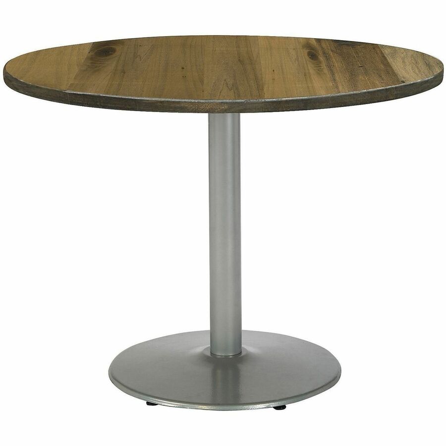 KFI 42" Round Vintage Wood Top Table - Natural Round Top x 42" Table Top Diameter - Assembly Required - Vintage Wood Top Material - 1 Each