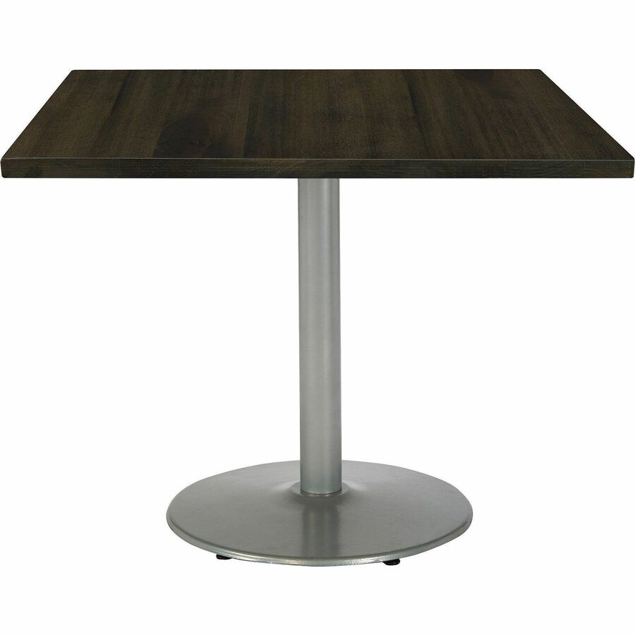 KFI 42" Square Wood Pedestal Table - Espresso Square Top - Pedestal Base - Assembly Required - Vintage Wood Top Material - 1 Each