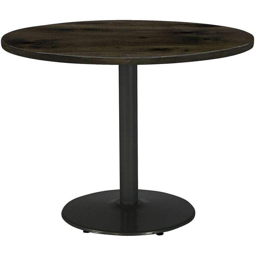 KFI 30" Round Vintage Wood Top Table - Round Top - 30" Height - Assembly Required - Barnwood - Vintage Wood - 1 Each