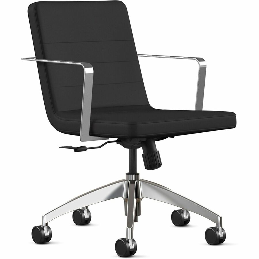 9 to 5 Seating 2450 Executive Mid-Back Task Chair - Black Seat Color - Foam Seat Material - Black Back Color - Foam Back Material - 5-star Base - 1 Each