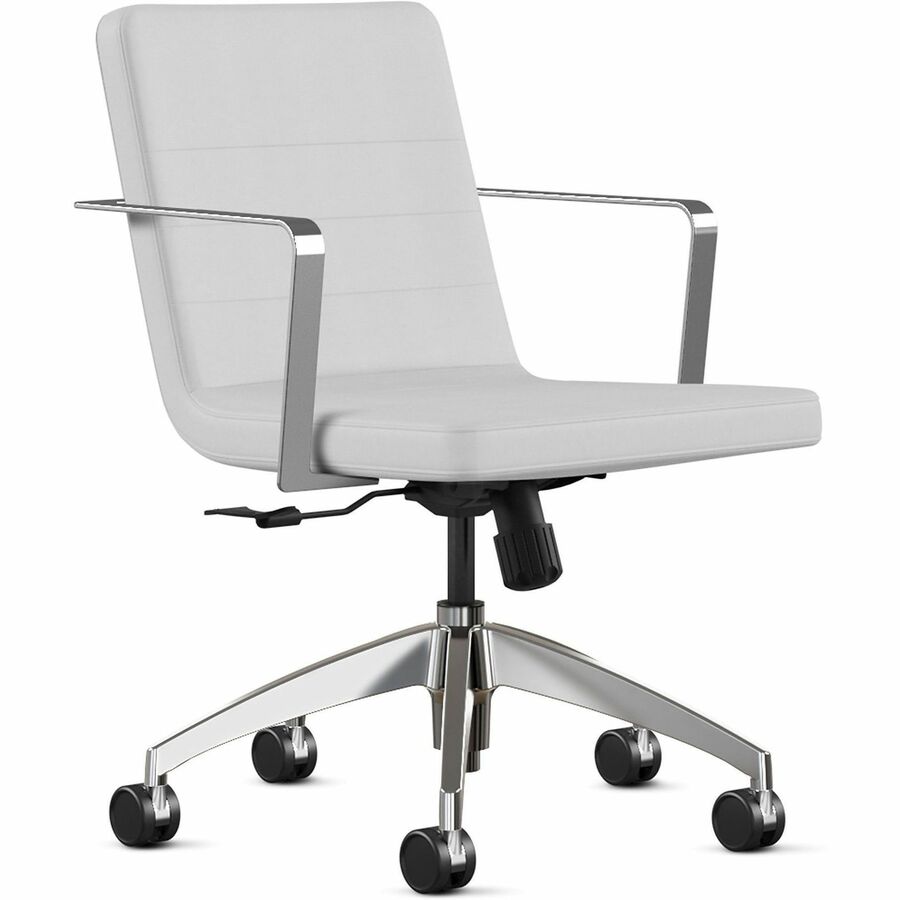 9 to 5 Seating 2450 Executive Mid-Back Task Chair - White Seat Color - Foam Seat Material - White Back Color - Foam Back Material - 5-star Base - 1 Each