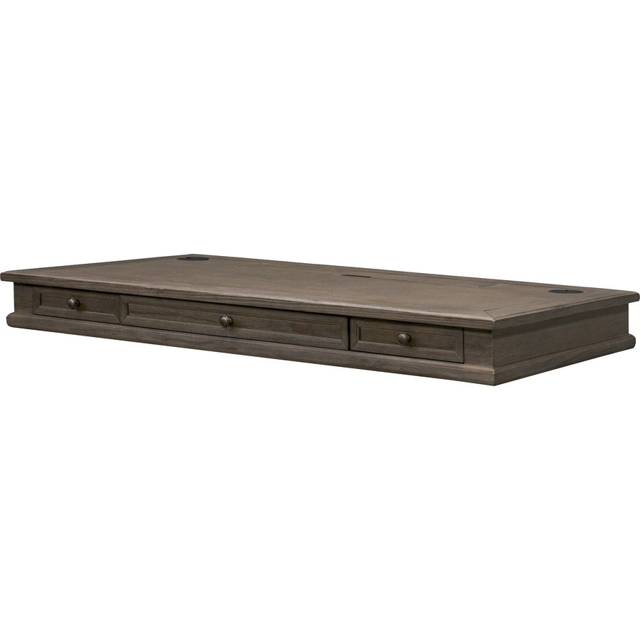 Martin Carson Sit/Stand Desk Top, 3 Utility Drawers, Power Center Sold with 384B - Total Drawer(s): 3 - 1 Shelve(s) - Material: Veneer, Solid Lumber - Finish: Weathered Dove - 1 Each