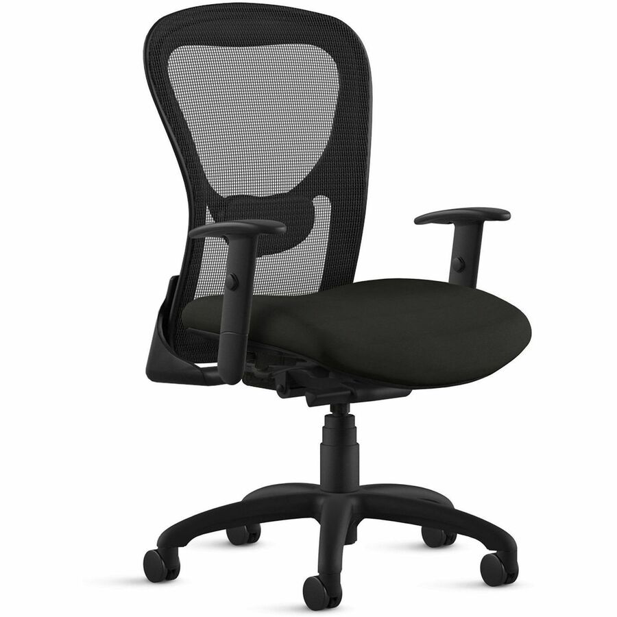9 to 5 Seating Strata 1560 Task Chair - Mesh Back Material - Mid Back - 5-star Base - Onyx - 1 Each