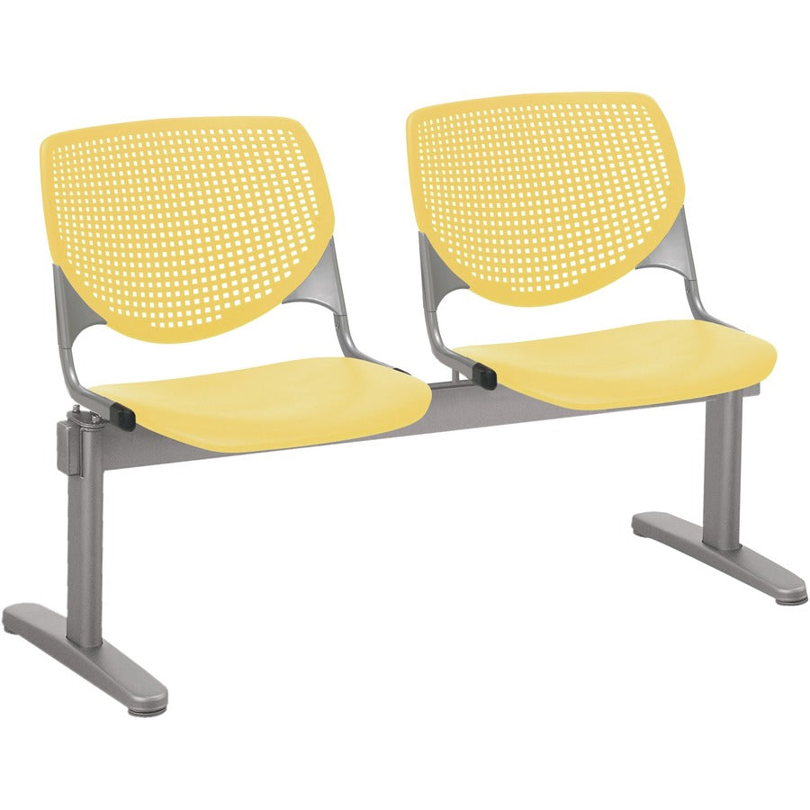 KFI Kool 2 Seat Beam Chair - Yellow Seat Color - Polypropylene Seat Material - Yellow Back Color - Polypropylene, Aluminum Alloy Back Material - Powder Coated Silver Frame Color - Tubular Steel Frame Material - 1 Each