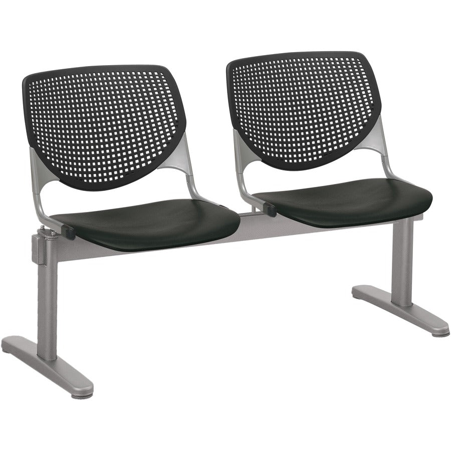 KFI Kool 2 Seat Beam Chair - Black Seat Color - Polypropylene Seat Material - Black Back Color - Polypropylene, Aluminum Alloy Back Material - Powder Coated Silver Frame Color - Tubular Steel Frame Material - 1 Each