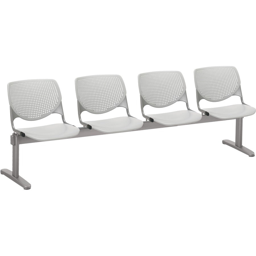KFI Kool 4 Seat Beam Chair - Light Gray Seat Color - Polypropylene Seat Material - Light Gray Back Color - Polypropylene, Aluminum Alloy Back Material - Powder Coated Silver Frame Color - Tubular Steel Frame Material - 1 Each