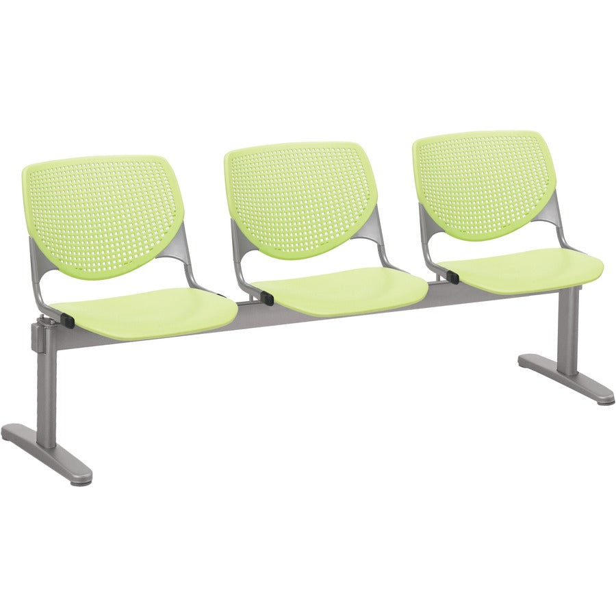 KFI Kool 3 Seat Beam Chair - Lime Green Seat Color - Polypropylene Seat Material - Lime Green Back Color - Polypropylene, Aluminum Alloy Back Material - Powder Coated Silver Frame Color - Tubular Steel Frame Material - 1 Each
