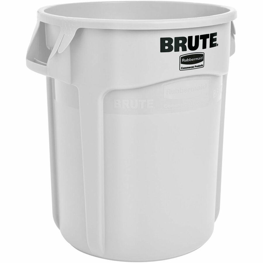 Rubbermaid Commercial Brute 10-Gallon Vented Container - 10 gal Capacity - Round - Tear Resistant, Reinforced, UV Coated, Damage Resistant, Warp Resistant, Handle, Warp Resistant, Damage Resistant, Crack Resistant, Handle - 17.3" Height x 15.6" Diamete...