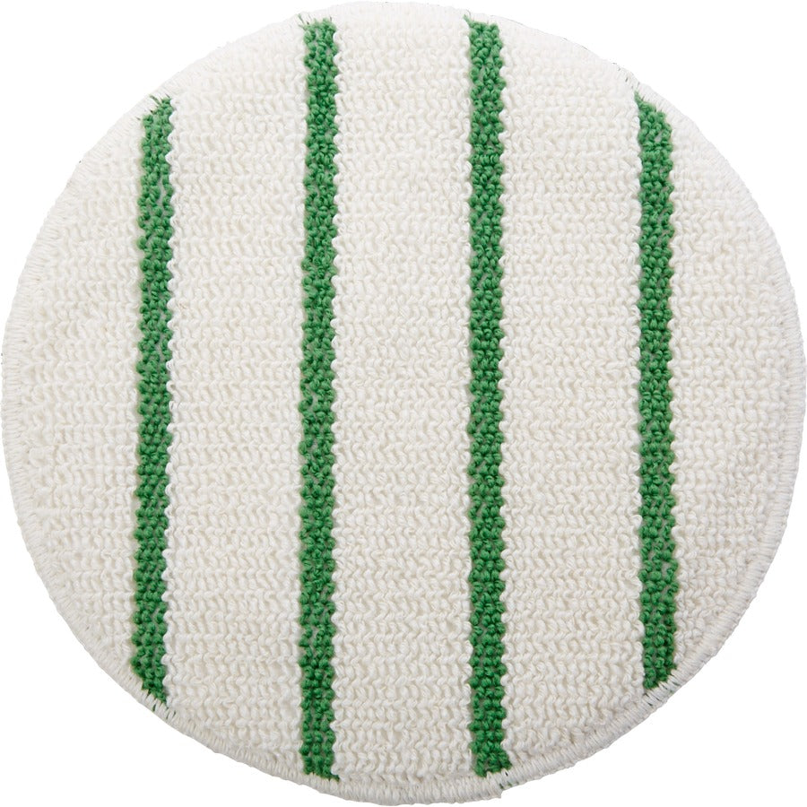 Rubbermaid Commercial Green Stripe Carpet Bonnet - Scrubber Strip - White, Green - 1 Each