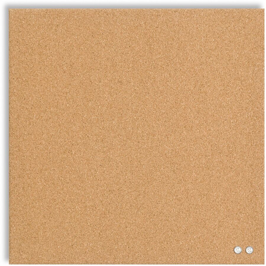 U Brands Frameless Cork Canvas Bulletin Board - 14" Board Height x 14" Board Width - Natural Cork Surface - Self-healing, Frameless, Easy Installation, Sleek Style, Self-healing, Mounting System - 1 Each